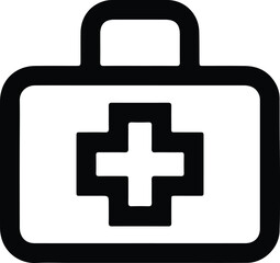 Fototapeta premium Silhouette medical first aid kit icon vector illustration