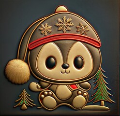 Christmas animal illustration