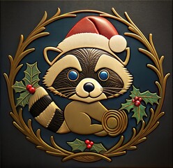 Christmas animal illustration