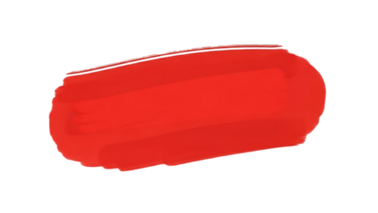 Vibrant red paint stroke on white background