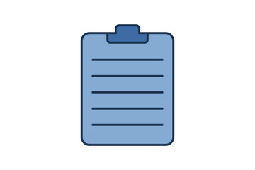 Clipboard icon. Suitable for medical projects. Flat line icon, perfect for UI, mobile apps, websites, presentations, and infographics. Fully editable and optimized for digital and print use