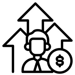 Obraz premium Personal growth icon from business collection. Thin linear expert, business, management outline icon vector illustration 