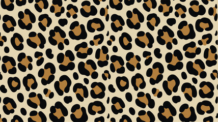 Leopard Print Pattern on Beige Background © novapk