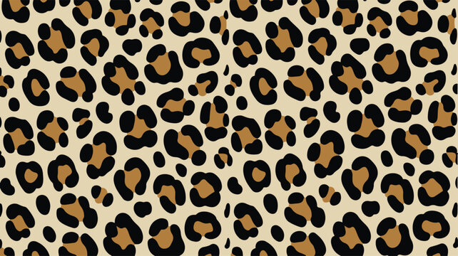 Leopard Print Pattern on Beige Background