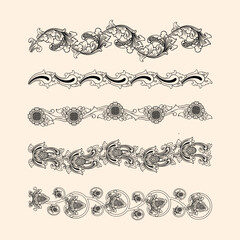 Vector illustration of ornament set assets