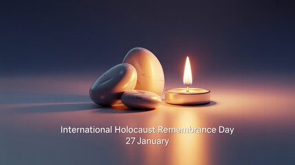 International Holocaust Remembrance Day Memorial Candle Concept