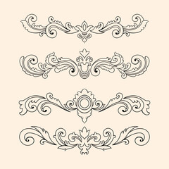Vector illustration of ornament set assets