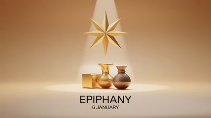 Epiphany Christian Holiday Concept with Star and Gifts