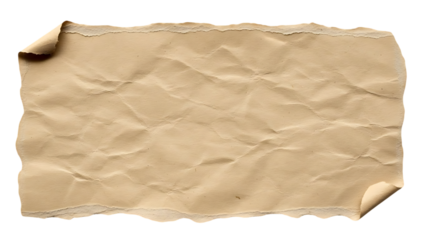 Crumpled paper texture with burnt edge and curled corners