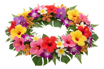 Tropical flower garland adds a vibrant touch to any sunroom.