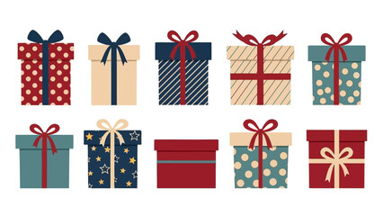 A Collection of Festive and Decorative Gift Boxes for Any Occasion, Featuring Various Patterns and Colors © HUANG