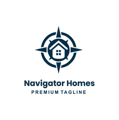 Navigator homes logo with house inside a compass rose icon.