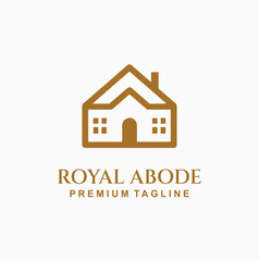 Elegant gold house icon for luxury real estate branding.