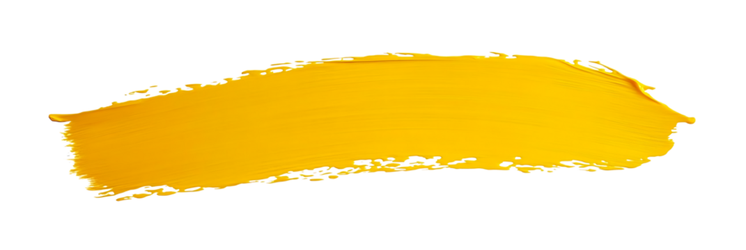 Yellow stroke of paint isolated on transparent background - Powered by Adobe