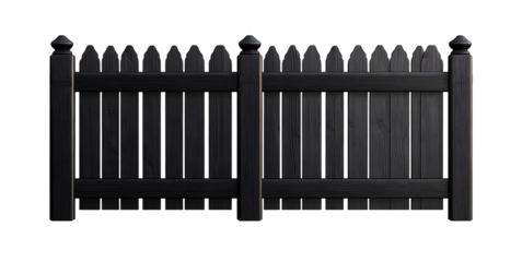 silhouettes of wooden picket fences in different designs png
