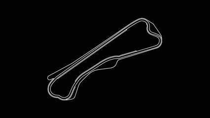 Obraz premium White Racing Circuit Track Outline.