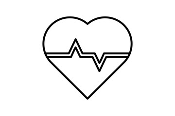 Heartbeat icon. Suitable for medical projects. Line icon, perfect for UI, mobile apps, websites, presentations, and infographics. Fully editable and optimized for digital and print use