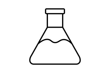 Beaker icon. Suitable for medical projects. Line icon, perfect for UI, mobile apps, websites, presentations, and infographics. Fully editable and optimized for digital and print use