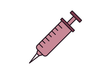 Syringe icon. Suitable for medical projects. Flat line icon, perfect for UI, mobile apps, websites, presentations, and infographics. Fully editable and optimized for digital and print use
