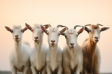 Fototapeta premium A herd of mountain goats