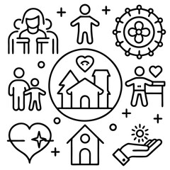 Logo icon set and vector icon set design 