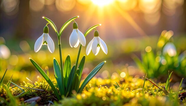 Schneegl&ouml;ckchen im Fr&uuml;hlingsgras