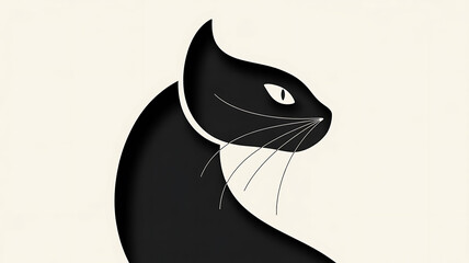 Elegant Silhouette The Minimalist Cat