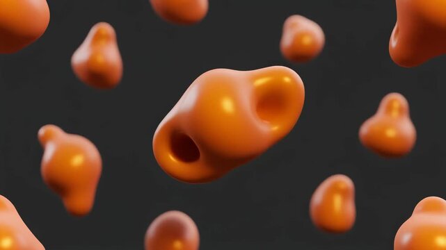 Organic 3D Blob Stretching and Bouncing in a Seamless Soft Body Physics Animation