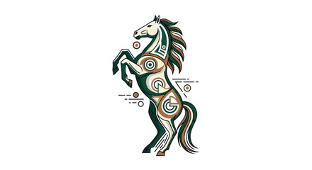 Stylized horse illustration on white background vector graphic design