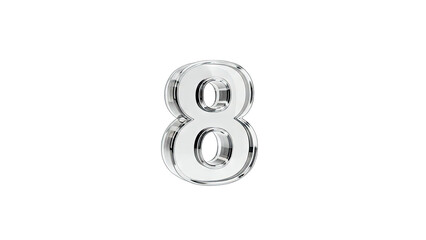 Shiny Number 8 Isolated on White Background