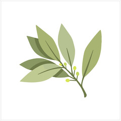 A branch of blooming laurel  pattern.