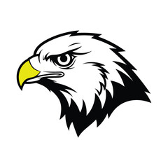 Fototapeta premium Bald Eagle Head Mascot Vector Illustration - Patriotic American Bird Symbol for Sports Logo and Identity