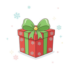Wrapped Present with Ribbon &ndash; Holiday Vector Design