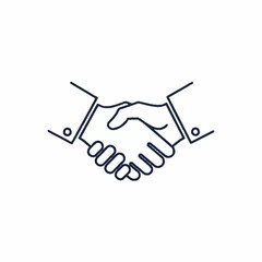 Obraz premium Professional handshake line art illustration representing agreement and partnership.