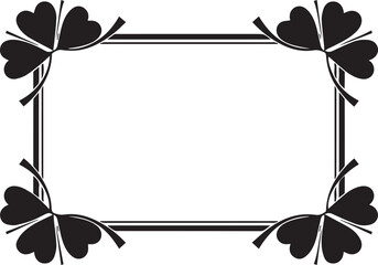 Decorative frame with clover leaf corners on white background