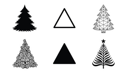 set of christmas tree icons