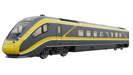 Fototapeta premium Modern high-speed train in motion isolated on transparent background