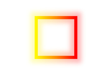 Vibrant Neon Glitch Art Square Border with Fire Gradient Effect