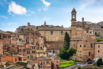 Fototapeta premium View of Montepulciano with Sant'Agostino Church, Tuscany