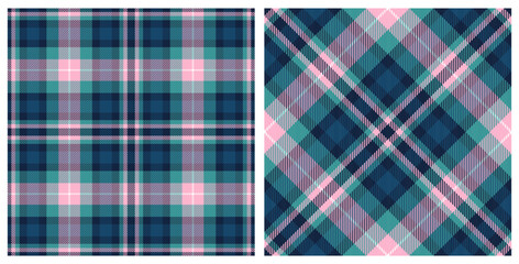 Blue pink green design for textile, fabric, print and background. Scottish tartan plaid