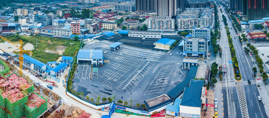 Aerial Panoramic View of Modern Chinese City Urban Development © CaoVan