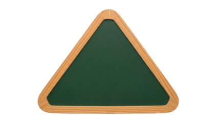 Wooden triangle frame with dark green background