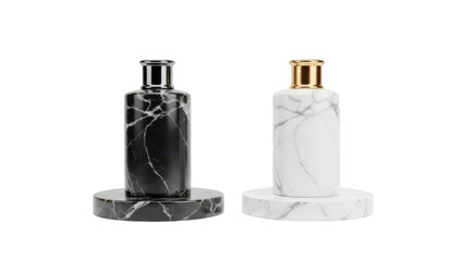 Obraz premium Marble bottles with metal caps