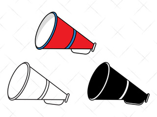 Cheer Megaphone SVG Cut Files Bundle | Cheerleading Silhouette | Sports Megaphone Vector | Cheers Team Spirit Design