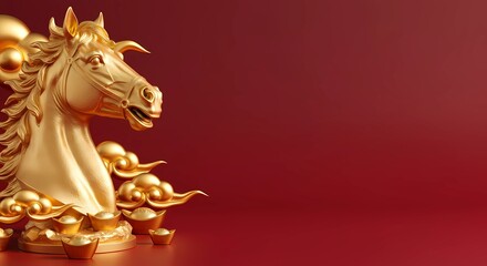 Happy New Year Horse Chinese Art Work Design With Empty Space Design Chinese year Advertisement