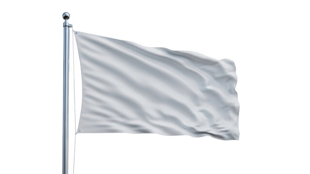 White flag fluttering in the wind