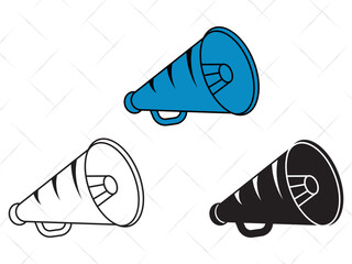 Cheer Megaphone SVG Cut Files Bundle | Cheerleading Silhouette | Sports Megaphone Vector | Cheers Team Spirit Design