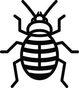 Black bed bug icon on white background