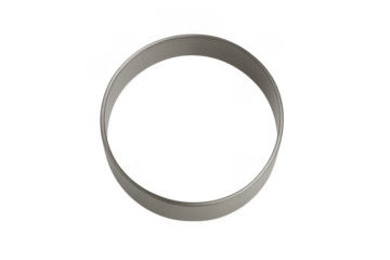 Silver metal ring band on transparent background