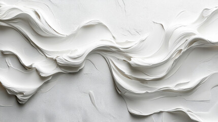 abstract white paint texture background with wavy layered strokes and peeled edges on light surface